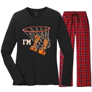 I'm 11 Basketball Theme Birthday Party Celebration 11th Women's Long Sleeve Flannel Pajama Set 