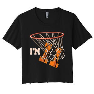 I'm 11 Basketball Theme Birthday Party Celebration 11th Women's Crop Top Tee