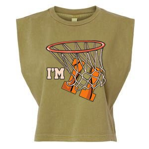 I'm 11 Basketball Theme Birthday Party Celebration 11th Garment-Dyed Women's Muscle Tee