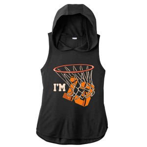 I'm 13 Basketball Theme Birthday Party Celebration 13th Ladies PosiCharge Tri-Blend Wicking Draft Hoodie Tank