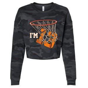 I'm 13 Basketball Theme Birthday Party Celebration 13th Cropped Pullover Crew