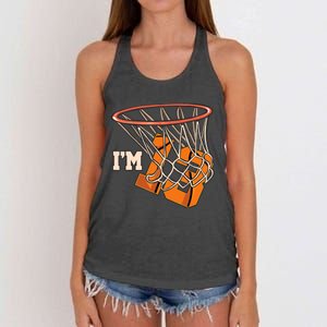 I'm 13 Basketball Theme Birthday Party Celebration 13th Women's Knotted Racerback Tank