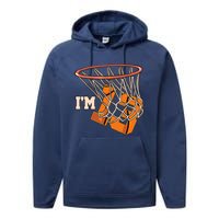 I'm 13 Basketball Theme Birthday Party Celebration 13th Performance Fleece Hoodie