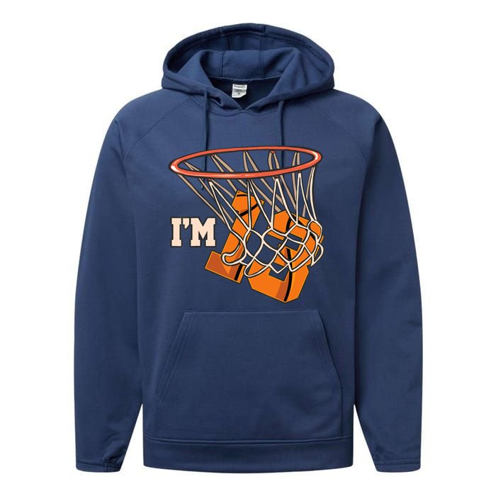 I'm 13 Basketball Theme Birthday Party Celebration 13th Performance Fleece Hoodie