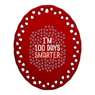 Im 100 Days Smarter 100th Day Of School Kitten Cat Ceramic Oval Ornament