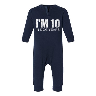 IM 10 In Dog Years Funny 70th Birthday Infant Fleece One Piece