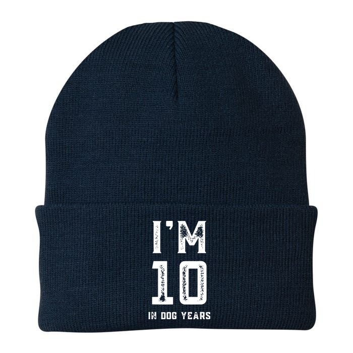 I'M 10 IN DOG YEARS 70TH BIRTHDAY VINTAGE Knit Cap Winter Beanie