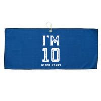 I'M 10 IN DOG YEARS 70TH BIRTHDAY VINTAGE Large Microfiber Waffle Golf Towel