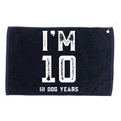 I'M 10 IN DOG YEARS 70TH BIRTHDAY VINTAGE Grommeted Golf Towel