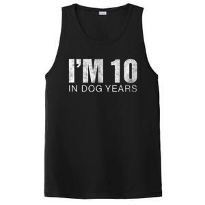 I'm 10 In Dog Years Funny 70th Birthday Gift shirt PosiCharge Competitor Tank