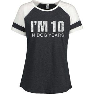 I'm 10 In Dog Years Funny 70th Birthday Gift shirt Enza Ladies Jersey Colorblock Tee