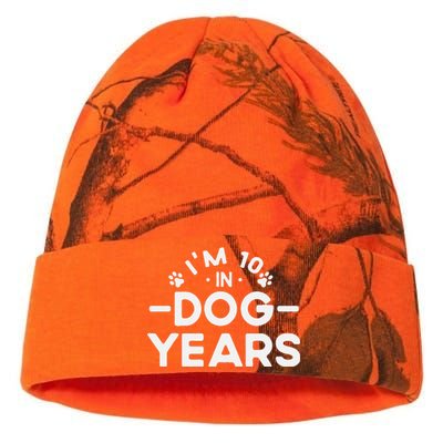 Im 10 In Dog Years Funny 70th Birthday 70 Years Old Kati Licensed 12" Camo Beanie