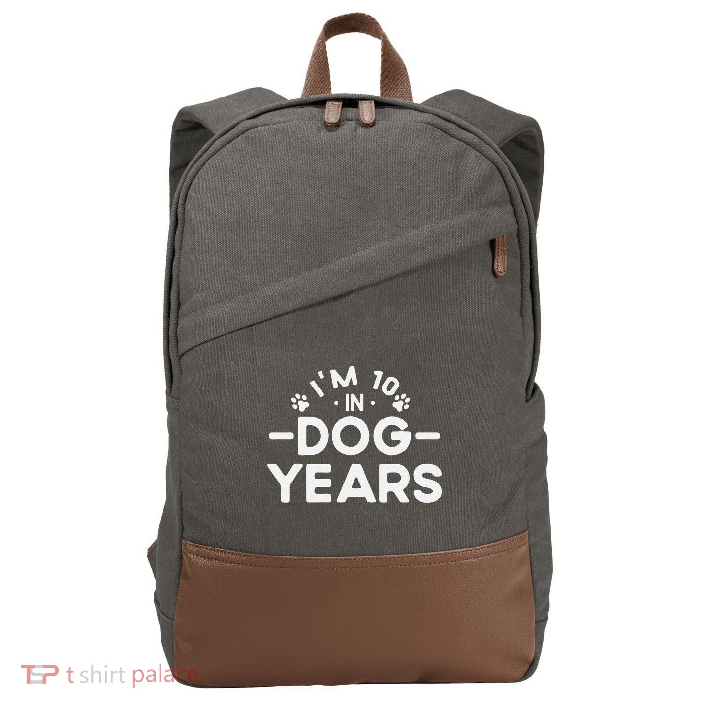 Im 10 In Dog Years Funny 70th Birthday 70 Years Old Cotton Canvas Backpack