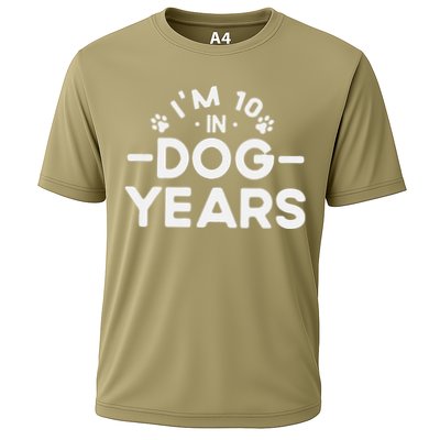 Im 10 In Dog Years Funny 70th Birthday 70 Years Old Performance Shirt