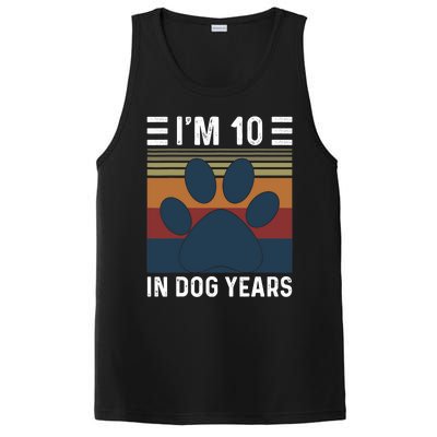 I'm 10 In Dog Years 70th Birthday Vintage Funny 70 Year Old PosiCharge Competitor Tank