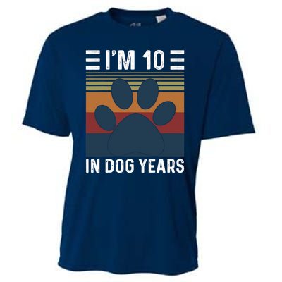 I'm 10 In Dog Years 70th Birthday Vintage Funny 70 Year Old Cooling Performance Crew T-Shirt