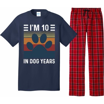 I'm 10 In Dog Years 70th Birthday Vintage Funny 70 Year Old Pajama Set