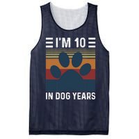 I'm 10 In Dog Years 70th Birthday Vintage Funny 70 Year Old Mesh Reversible Basketball Jersey Tank