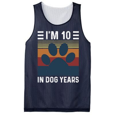 I'm 10 In Dog Years 70th Birthday Vintage Funny 70 Year Old Mesh Reversible Basketball Jersey Tank