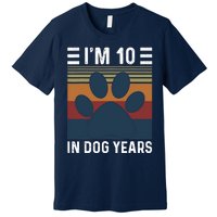 I'm 10 In Dog Years 70th Birthday Vintage Funny 70 Year Old Premium T-Shirt