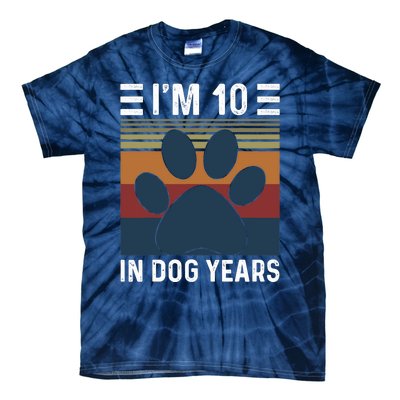 I'm 10 In Dog Years 70th Birthday Vintage Funny 70 Year Old Tie-Dye T-Shirt