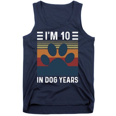 I'm 10 In Dog Years 70th Birthday Vintage Funny 70 Year Old Tank Top