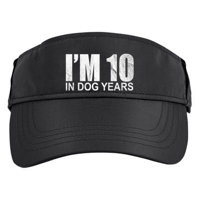 Im 10 In Dog Years Funny Birthday Adult Drive Performance Visor