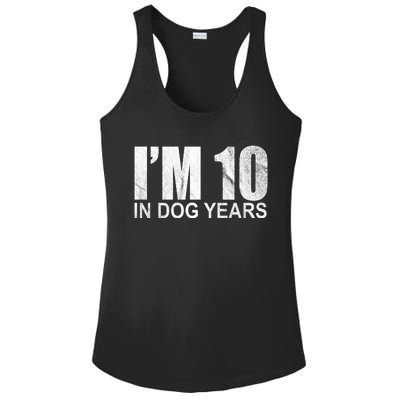 Im 10 In Dog Years Funny Birthday Ladies PosiCharge Competitor Racerback Tank