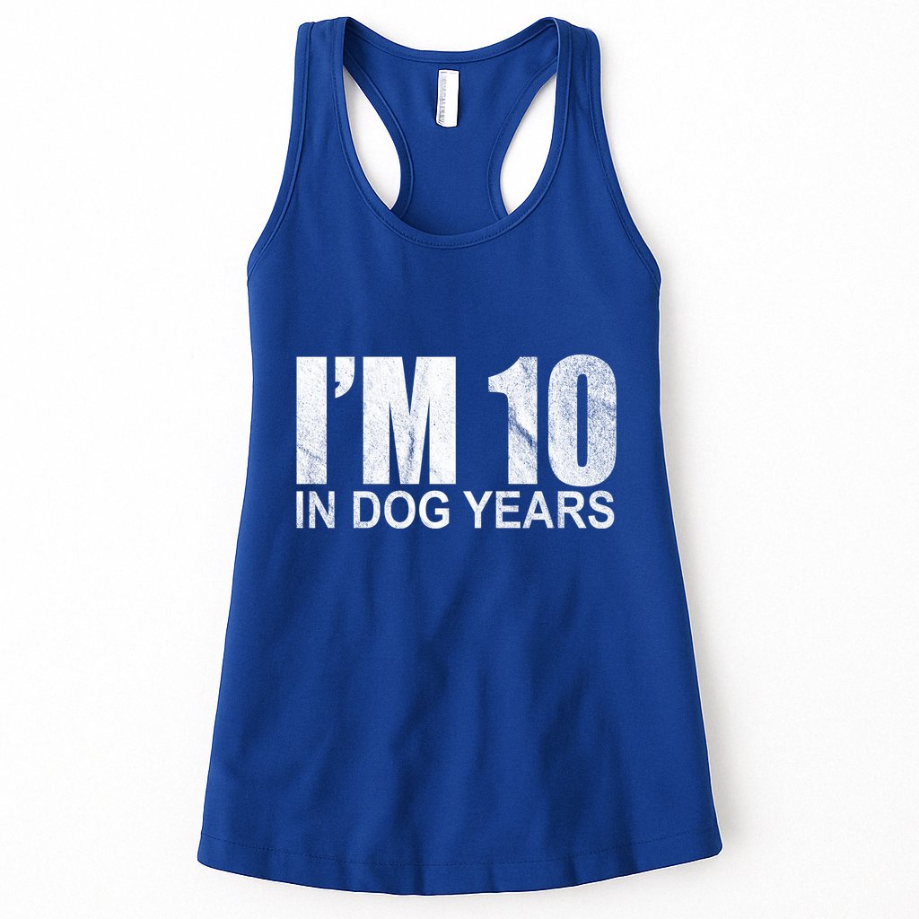 Im 10 In Dog Years Funny Birthday Womens Tank Top