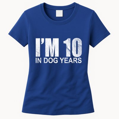 Im 10 In Dog Years Funny Birthday Womens T-Shirt