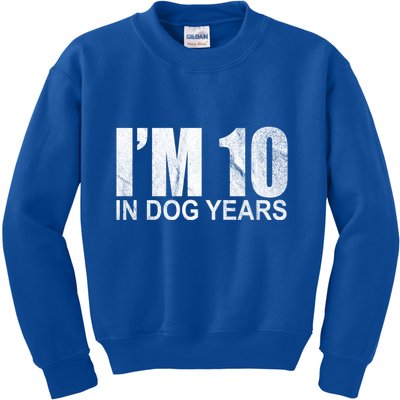 Im 10 In Dog Years Funny Birthday Kids Sweatshirt
