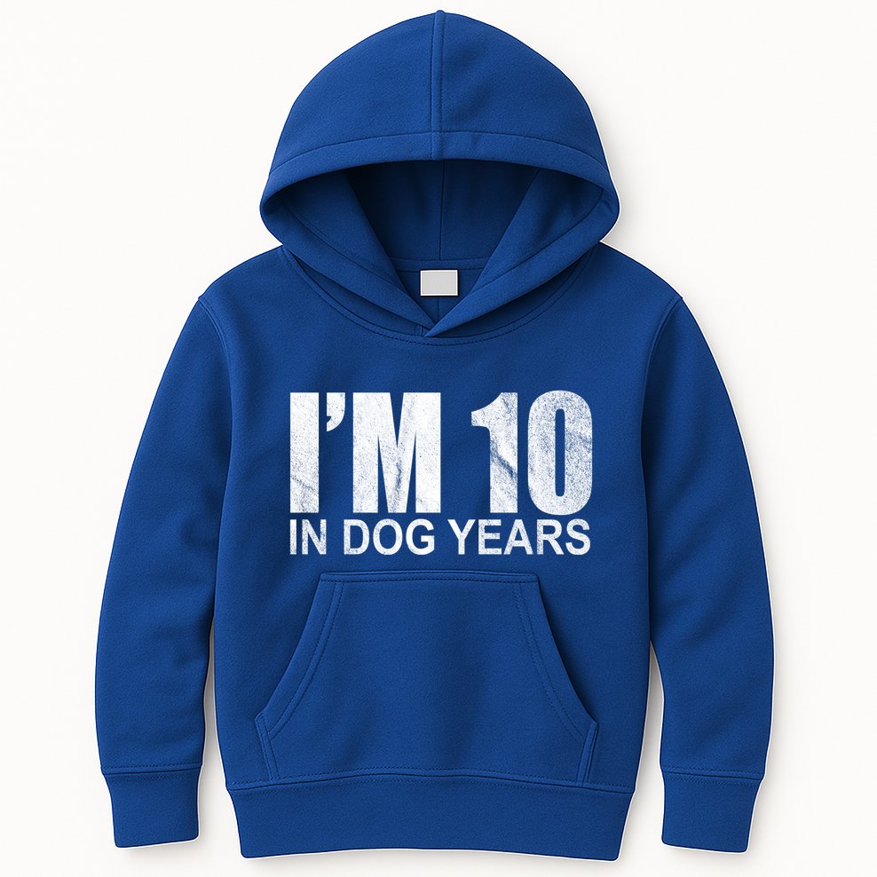Im 10 In Dog Years Funny Birthday Kids Hoodie