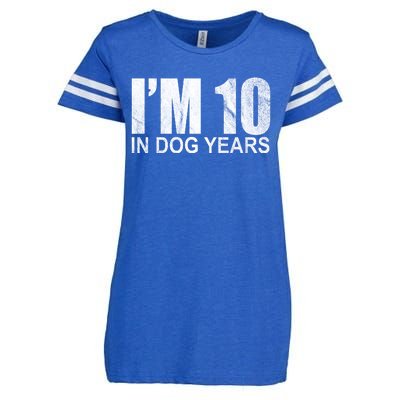 Im 10 In Dog Years Funny Birthday Enza Ladies Jersey Football T-Shirt