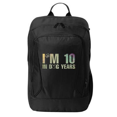 Im 10 In Dog Years Funny 70th Birthday Vintage City Backpack