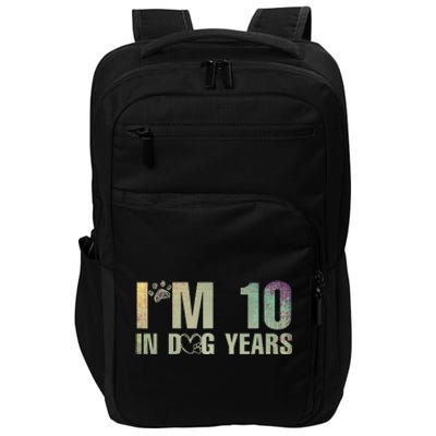 Im 10 In Dog Years Funny 70th Birthday Vintage Impact Tech Backpack