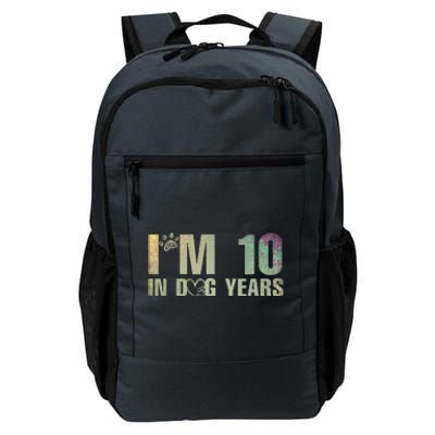 Im 10 In Dog Years Funny 70th Birthday Vintage Daily Commute Backpack