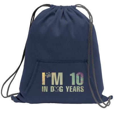 Im 10 In Dog Years Funny 70th Birthday Vintage Sweatshirt Cinch Pack Bag