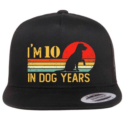 IM 10 In Dog Years 70th Birthday Vintage Funny 70 Year Old Flatbill Hat