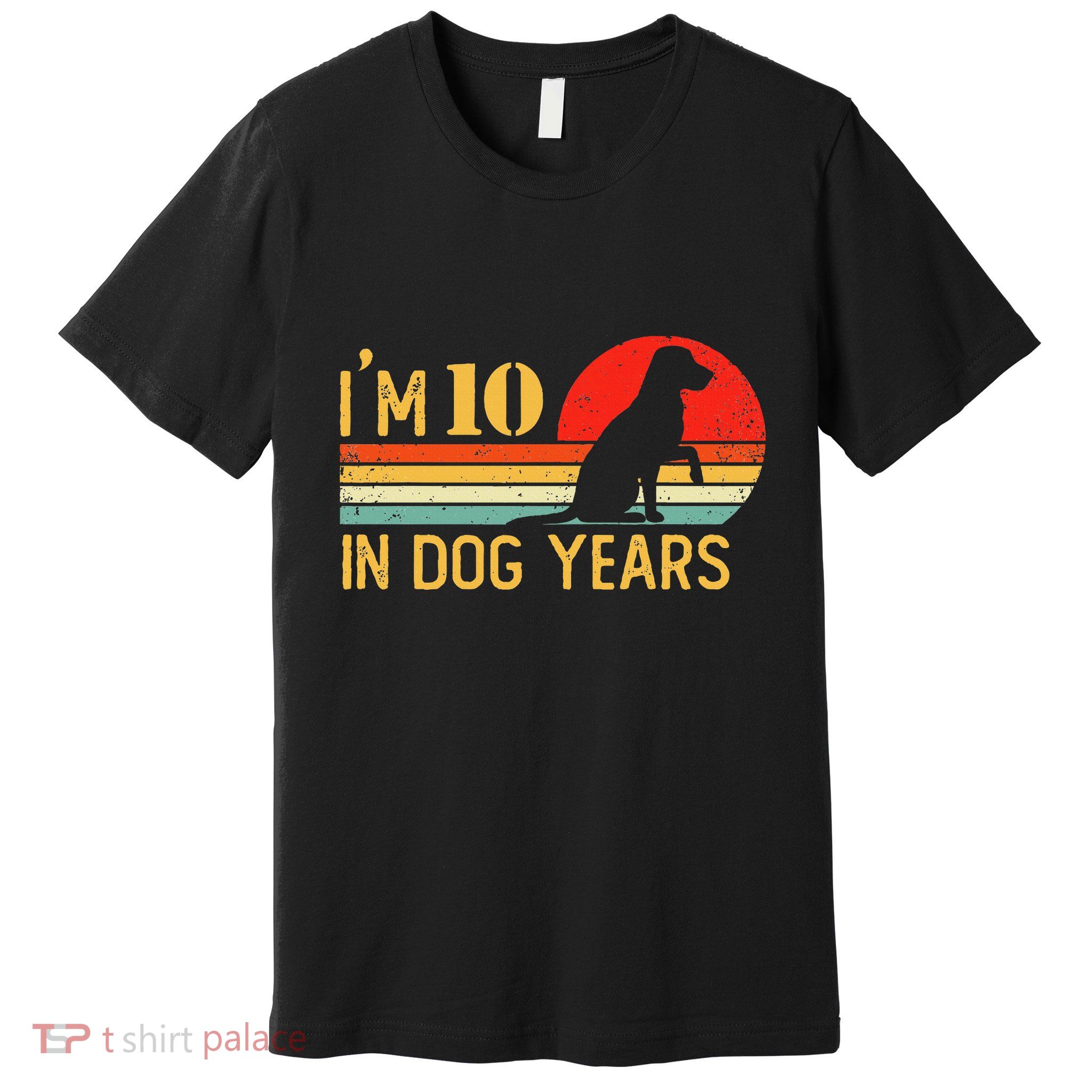 IM 10 In Dog Years 70th Birthday Vintage Funny 70 Year Old Premium T-Shirt
