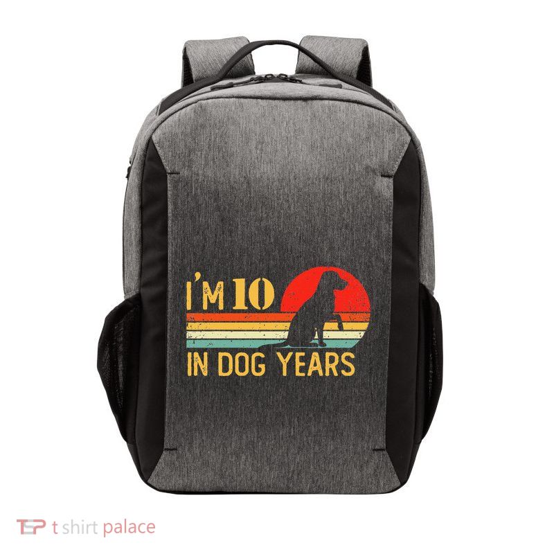 IM 10 In Dog Years 70th Birthday Vintage Funny 70 Year Old Vector Backpack