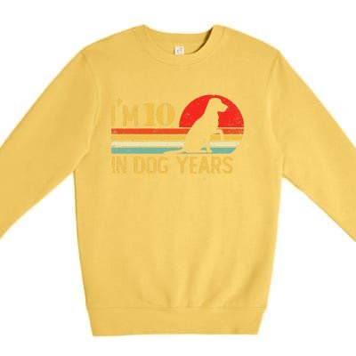 I'm 10 In Dog Years 70th Birthday Vintage Funny 70 Year Old Premium Crewneck Sweatshirt