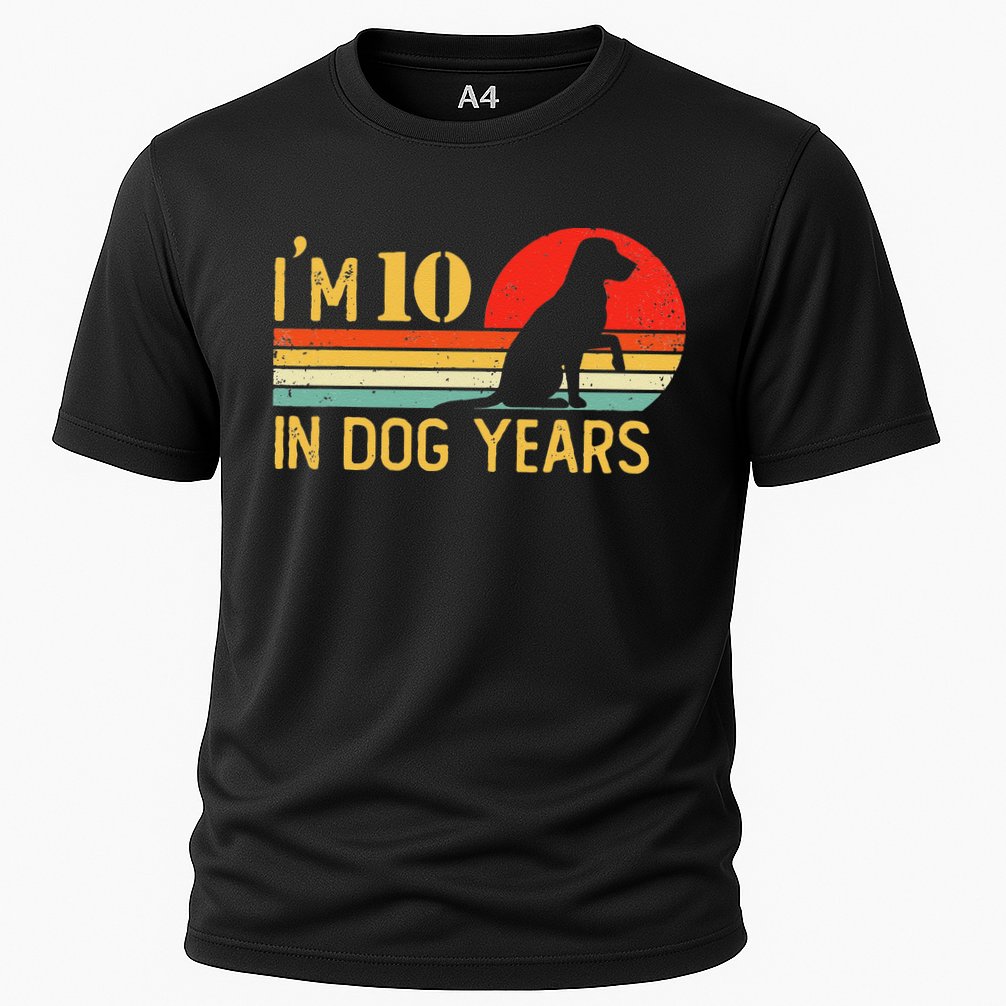 I'm 10 In Dog Years 70th Birthday Vintage Funny 70 Year Old Cooling Performance Crew T-Shirt
