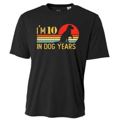 I'm 10 In Dog Years 70th Birthday Vintage Funny 70 Year Old Cooling Performance Crew T-Shirt