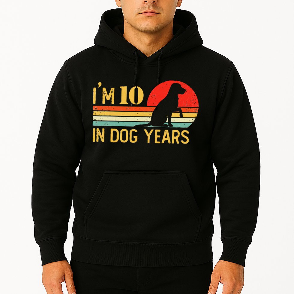 I'm 10 In Dog Years 70th Birthday Vintage Funny 70 Year Old Hoodie