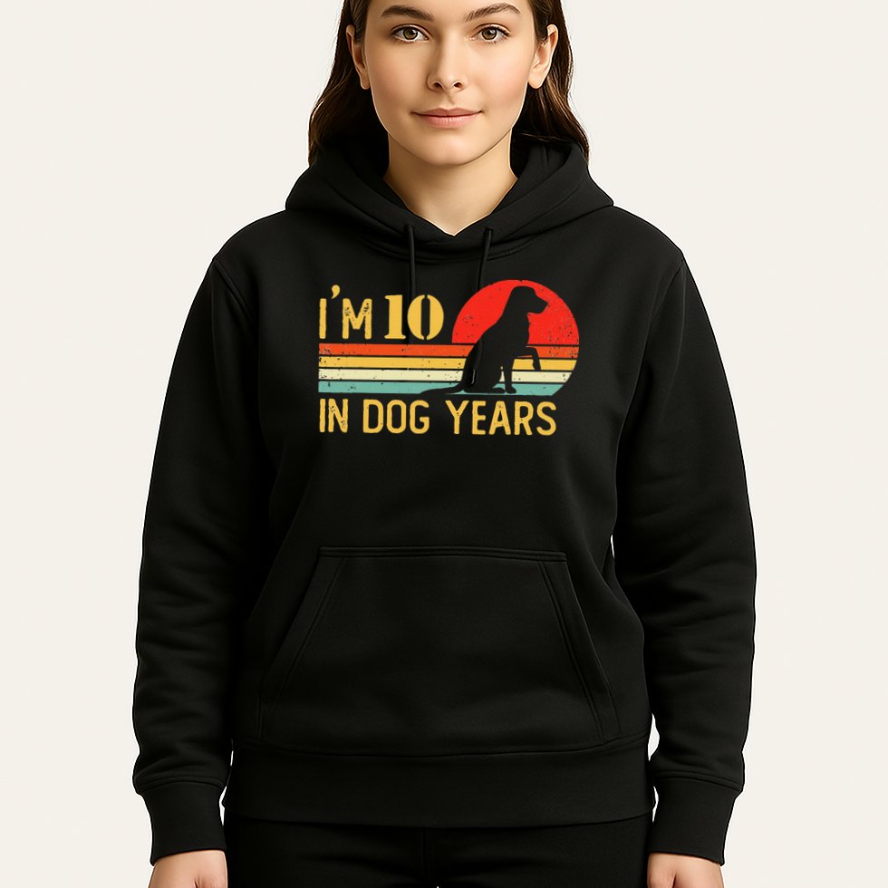 I'm 10 In Dog Years 70th Birthday Vintage Funny 70 Year Old Hoodie