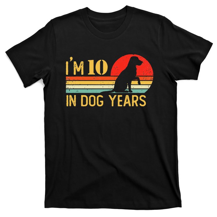 I'm 10 In Dog Years 70th Birthday Vintage Funny 70 Year Old T-Shirt