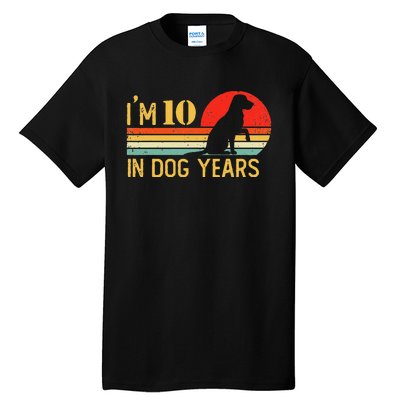 I'm 10 In Dog Years 70th Birthday Vintage Funny 70 Year Old Tall T-Shirt