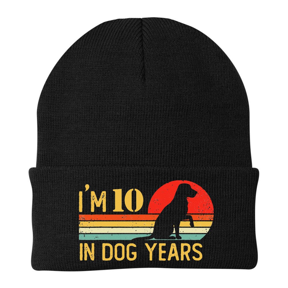 I'm 10 In Dog Years 70th Birthday Vintage Funny 70 Year Old Beanie
