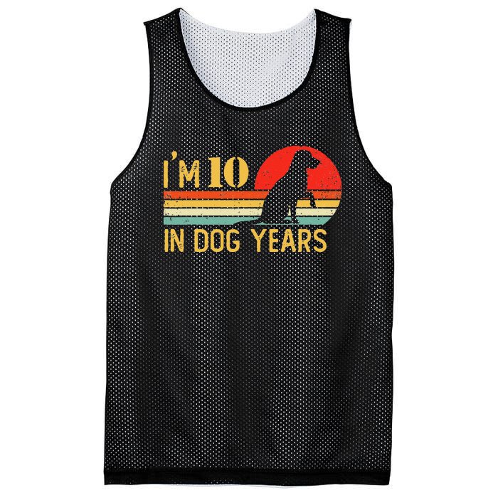 I'm 10 In Dog Years 70th Birthday Vintage Funny 70 Year Old Mesh Reversible Basketball Jersey Tank