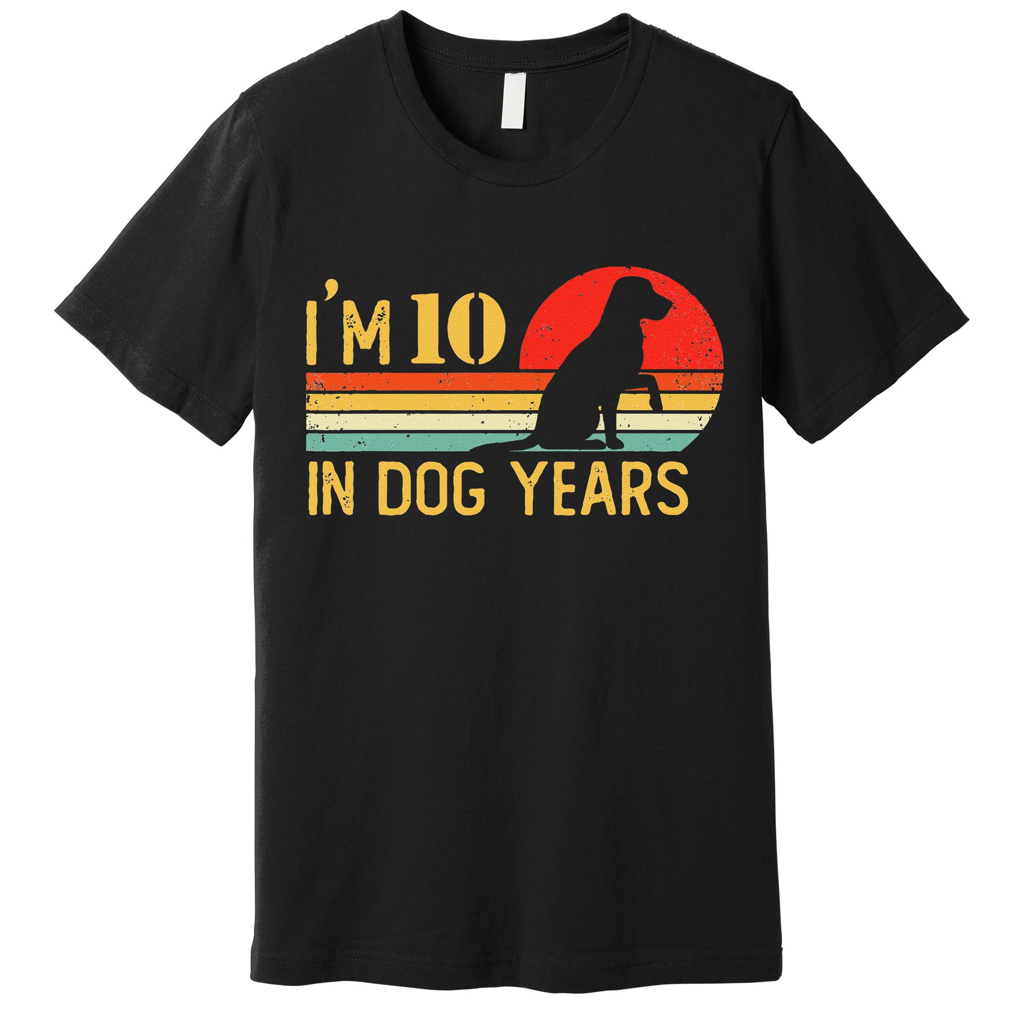 I'm 10 In Dog Years 70th Birthday Vintage Funny 70 Year Old Premium T-Shirt